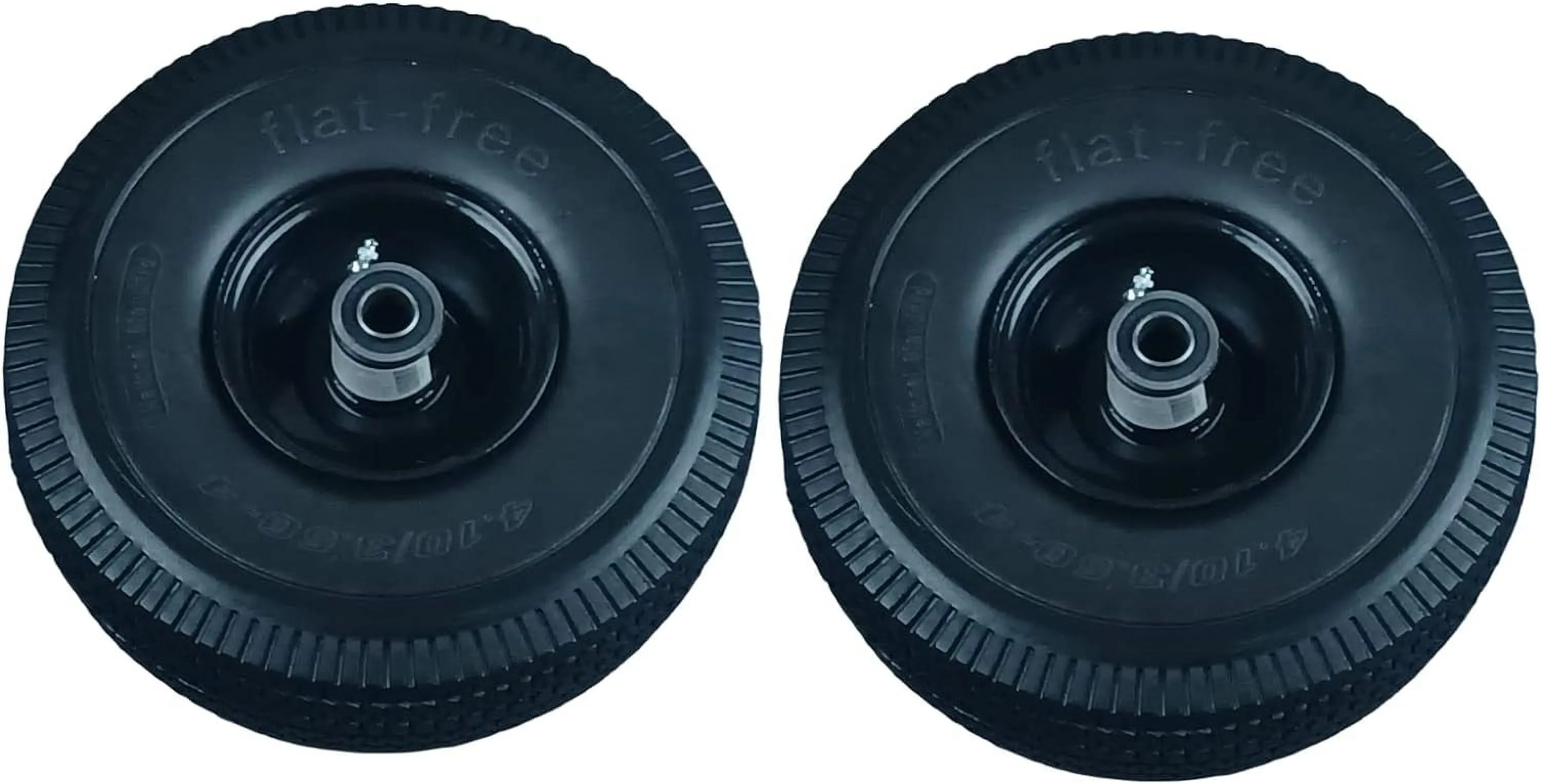 (2- Pack) Run-Flat Solid Rubber Replacement Tire 8 x 2'' with a 5/8 axle for Hand Trucks. Wheelbarrows. Dollies. Trolleys and More ?C Run Flat with 580 lbs Max Load - --- Industrial Grade